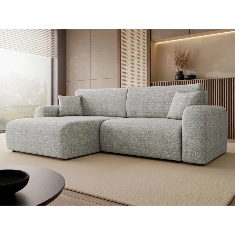 Rozkladacia rohová sedačka s úložným priestorom YAKIMA - svetlá šedá