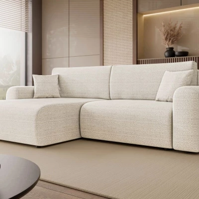 Rozkladacia rohová sedačka s úložným priestorom YAKIMA - biela