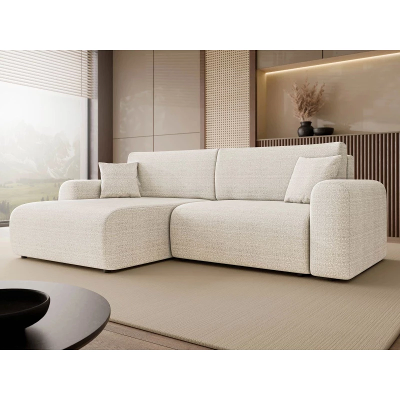 Rozkladacia rohová sedačka s úložným priestorom YAKIMA - biela