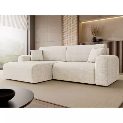 Rozkladacia rohová sedačka s úložným priestorom YAKIMA - biela