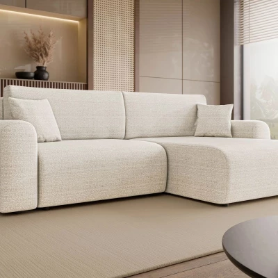 Rozkladacia rohová sedačka s úložným priestorom YAKIMA - biela