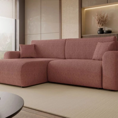 Rozkladacia rohová sedačka s úložným priestorom YAKIMA - indická ružová