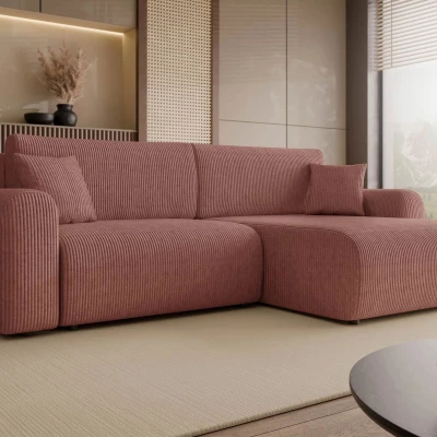 Rozkladacia rohová sedačka s úložným priestorom YAKIMA - indická ružová