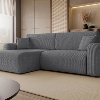 Rozkladacia rohová sedačka s úložným priestorom YAKIMA - oceľová šedá