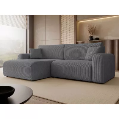 Rozkladacia rohová sedačka s úložným priestorom YAKIMA - oceľová šedá