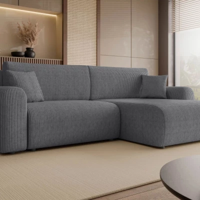 Rozkladacia rohová sedačka s úložným priestorom YAKIMA - oceľová šedá