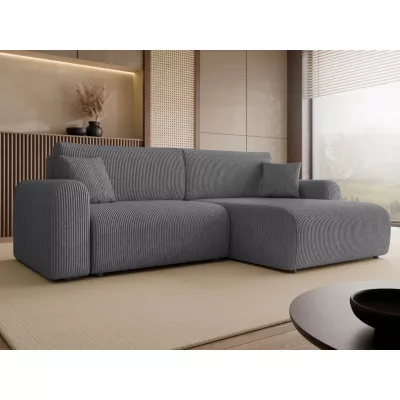 Rozkladacia rohová sedačka s úložným priestorom YAKIMA - oceľová šedá