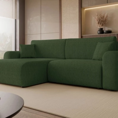 Rozkladacia rohová sedačka s úložným priestorom YAKIMA - zelená 1