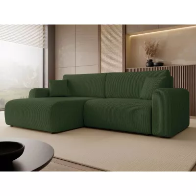 Rozkladacia rohová sedačka s úložným priestorom YAKIMA - zelená 1