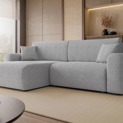 Rozkladacia rohová sedačka s úložným priestorom YAKIMA - svetlá popolavá