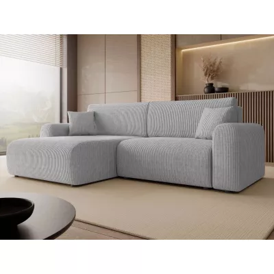 Rozkladacia rohová sedačka s úložným priestorom YAKIMA - svetlá popolavá