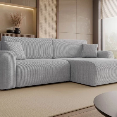 Rozkladacia rohová sedačka s úložným priestorom YAKIMA - svetlá popolavá