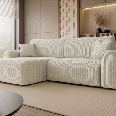 Rozkladacia rohová sedačka s úložným priestorom YAKIMA - špinavá biela