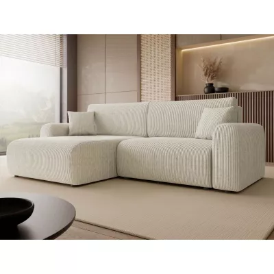 Rozkladacia rohová sedačka s úložným priestorom YAKIMA - špinavá biela