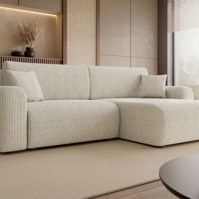 Rozkladacia rohová sedačka s úložným priestorom YAKIMA - špinavá biela