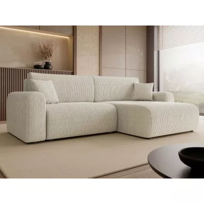 Rozkladacia rohová sedačka s úložným priestorom YAKIMA - špinavá biela