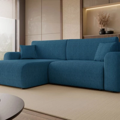 Rozkladacia rohová sedačka s úložným priestorom YAKIMA - blankytná modrá