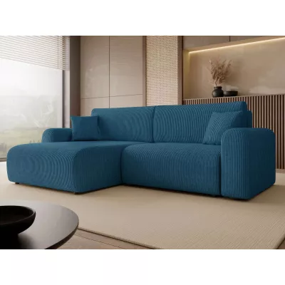 Rozkladacia rohová sedačka s úložným priestorom YAKIMA - blankytná modrá