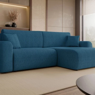 Rozkladacia rohová sedačka s úložným priestorom YAKIMA - blankytná modrá