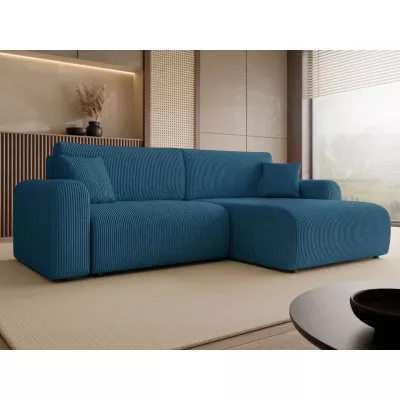 Rozkladacia rohová sedačka s úložným priestorom YAKIMA - blankytná modrá