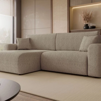 Rozkladacia rohová sedačka s úložným priestorom YAKIMA - béžová 1