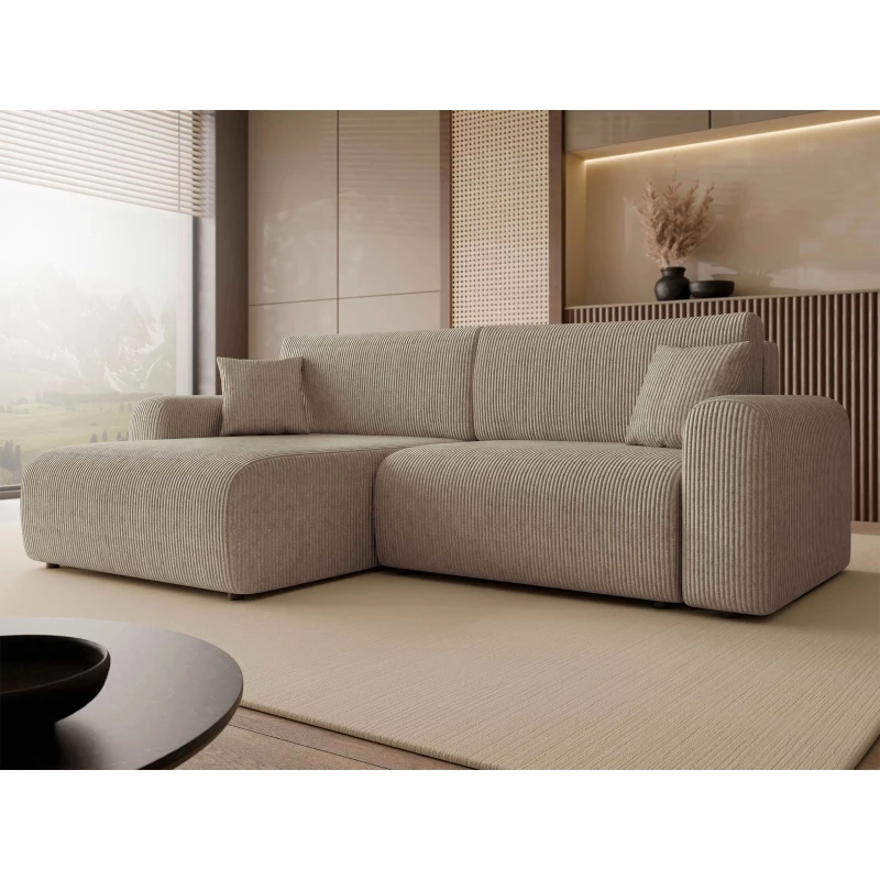 Rozkladacia rohová sedačka s úložným priestorom YAKIMA - béžová 1