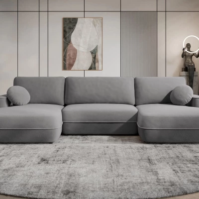 Rozkladacia sedačka do U s úložným priestorom TACOMA - tmavá šedá