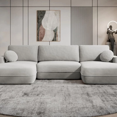 Rozkladacia sedačka do U s úložným priestorom TACOMA - svetlá šedá