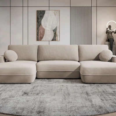 Rozkladacia sedačka do U s úložným priestorom TACOMA - béžovohnedá