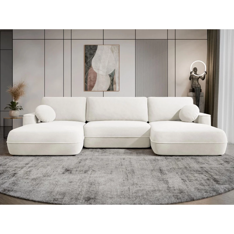 Rozkladacia sedačka do U s úložným priestorom TACOMA - špinavá biela