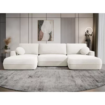 Rozkladacia sedačka do U s úložným priestorom TACOMA - špinavá biela