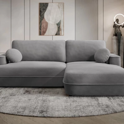 Rozkladacia rohová sedačka s úložným priestorom TACOMA - tmavá šedá, pravý roh