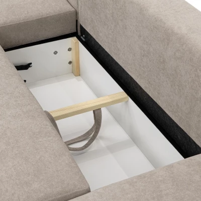 Rozkladacia sedačka do U s úložným priestorom TACOMA - špinavá biela