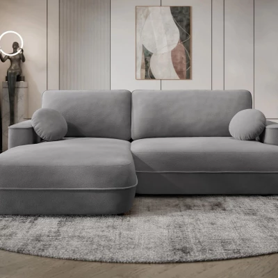 Rozkladacia rohová sedačka s úložným priestorom TACOMA - tmavá šedá, ľavý roh