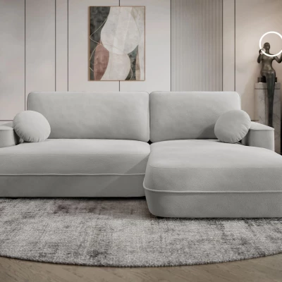 Rozkladacia rohová sedačka s úložným priestorom TACOMA - svetlá šedá, pravý roh