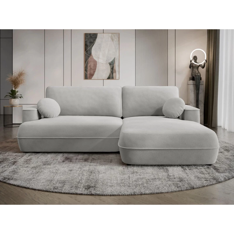 Rozkladacia rohová sedačka s úložným priestorom TACOMA - svetlá šedá, pravý roh