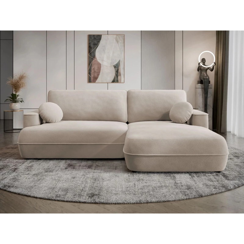 Rozkladacia rohová sedačka s úložným priestorom TACOMA - béžovohnedá, pravý roh