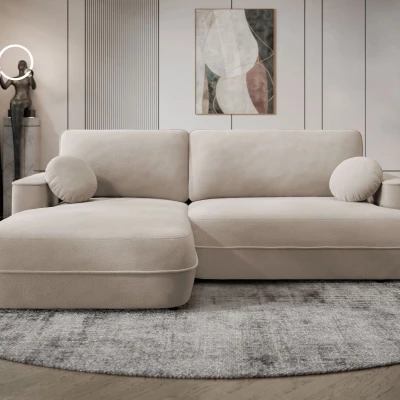 Rozkladacia rohová sedačka s úložným priestorom TACOMA - béžovohnedá, ľavý roh