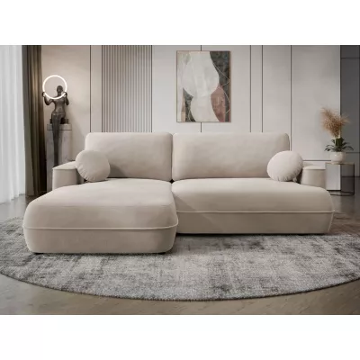 Rozkladacia rohová sedačka s úložným priestorom TACOMA - béžovohnedá, ľavý roh