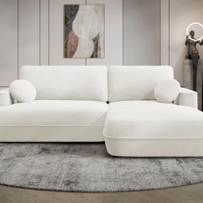 Rozkladacia rohová sedačka s úložným priestorom TACOMA - špinavá biela, pravý roh