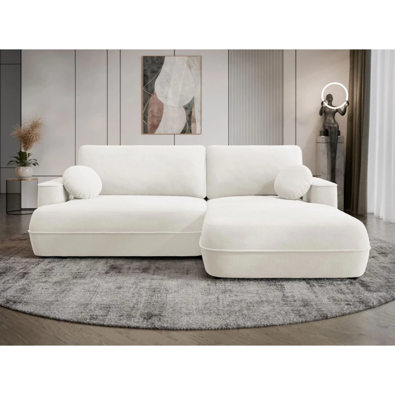 Rozkladacia rohová sedačka s úložným priestorom TACOMA - špinavá biela, pravý roh