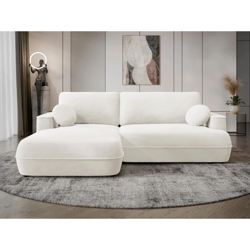 Rozkladacia rohová sedačka s úložným priestorom TACOMA - špinavá biela, ľavý roh