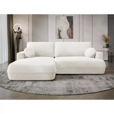 Rozkladacia rohová sedačka s úložným priestorom TACOMA - špinavá biela, ľavý roh