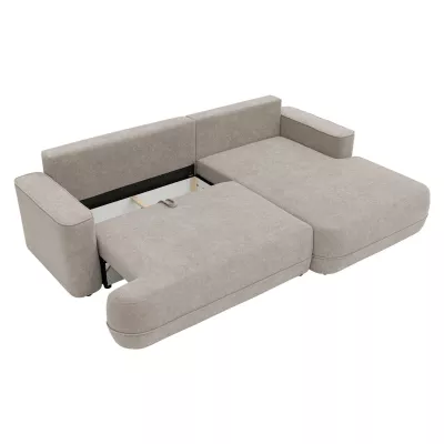 Rozkladacia rohová sedačka s úložným priestorom TACOMA - špinavá biela, ľavý roh