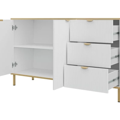 Nábytková zostava do obývacej izby PULLMAN - zlatá / biela Nábytková zostava do obývacej izby PULLMAN - zlatá / biela