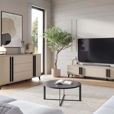 Nábytok do obývacej izby POULSBO 3 - congo / čierny grafitový Nábytok do obývacej izby POULSBO 3 - congo / čierny grafitový