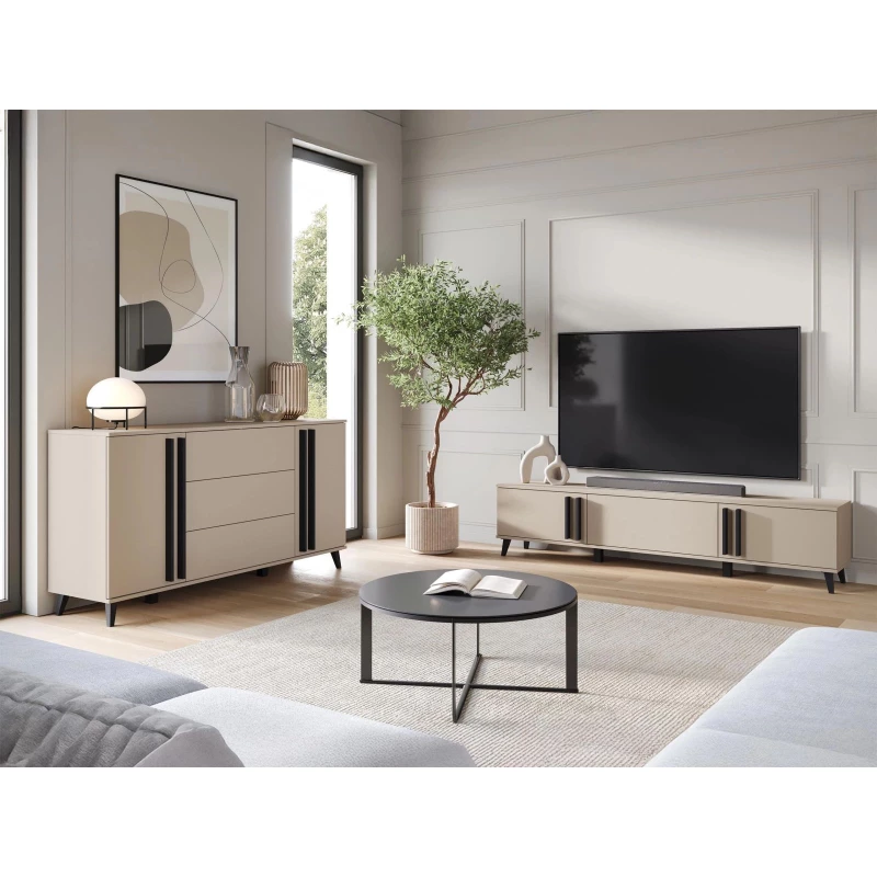 Nábytok do obývacej izby POULSBO 3 - congo / čierny grafitový Nábytok do obývacej izby POULSBO 3 - congo / čierny grafitový