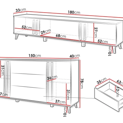 Nábytok do obývacej izby POULSBO 3 - dub artisan / čierny grafitový Nábytok do obývacej izby POULSBO 3 - dub artisan / čierny grafitový