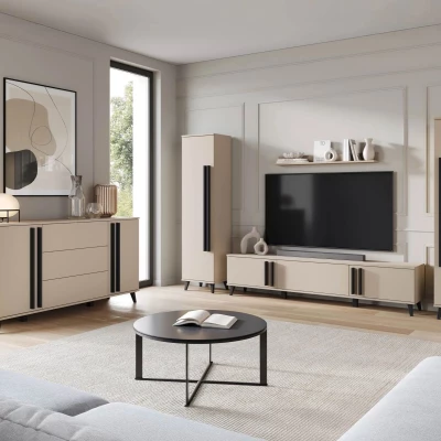 Zostava do obývacej izby POULSBO 4 - congo / čierna grafitová Zostava do obývacej izby POULSBO 4 - congo / čierna grafitová