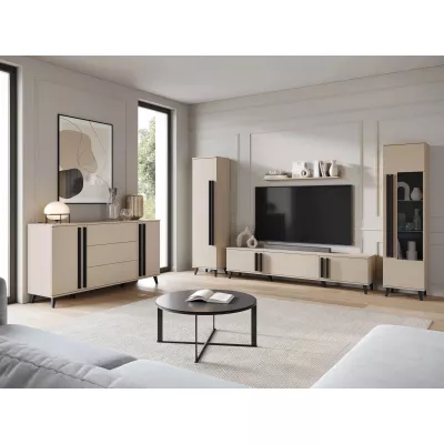 Zostava do obývacej izby POULSBO 4 - congo / čierna grafitová